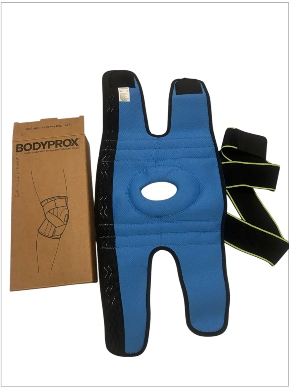 Bodyprox Knee Brace Support w/ Straps & Stabilizers Adjustable Blue/Black